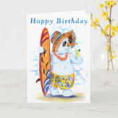 サマーおもしろい雪だるまサーファードリンクフレッシュカクテル カード (黄色い花)