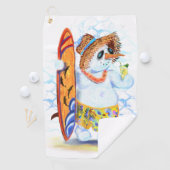 サマーおもしろい雪だるまサーファードリンクフレッシュカクテル ゴルフタオル (インサイチュ)