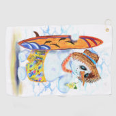 サマーおもしろい雪だるまサーファードリンクフレッシュカクテル ゴルフタオル (横)