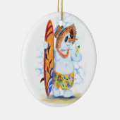 サマーおもしろい雪だるまサーファードリンクフレッシュカクテル セラミックオーナメント (右)