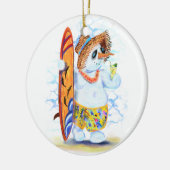 サマーおもしろい雪だるまサーファードリンクフレッシュカクテル セラミックオーナメント (左)