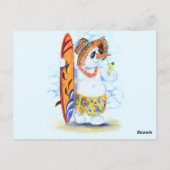 サマーおもしろい雪だるまサーファードリンクフレッシュカクテル ポストカード (裏面)