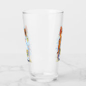 サマーおもしろい雪だるまサーファー付きガラス タンブラーグラス (左)