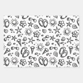 サマーおもしろいB&W ラッピングペーパーシート (正面2)