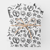 サマーおもしろいB&W ラッピングペーパーシート (インサイチュ)