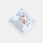 サマーお洒落おもしろいファミリービーチプールルール スタンダードカクテルナプキン (角)