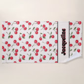 サマーお洒落レッドさくらんぼ ビーチタオル (正面)