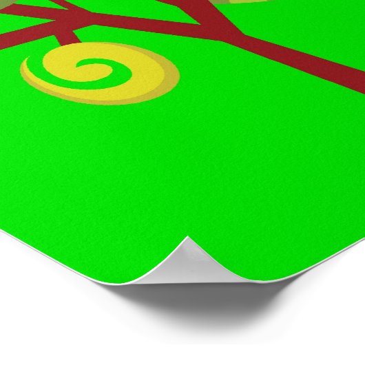 サマーお洒落棒つきキャンデーツリーカラフルフォレスト ポスター (角)