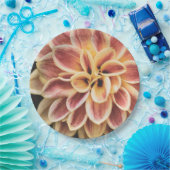 サマーかわいらしダリア花(美しいフローラアート) ペーパープレート (パーティー)