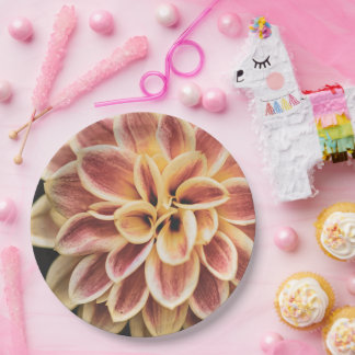 サマーかわいらしダリア花(美しいフローラアート) ペーパープレート