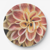 サマーかわいらしダリア花(美しいフローラアート) ペーパープレート (正面)
