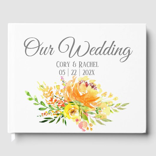 サマーかわいらしブーケ結婚のゲストブック ゲストブック (正面)