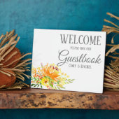 サマーかわいらしブーケ結婚のゲストブック フォトプラーク (側面)