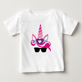 サマーかわいらしユニコーン ベビーTシャツ
