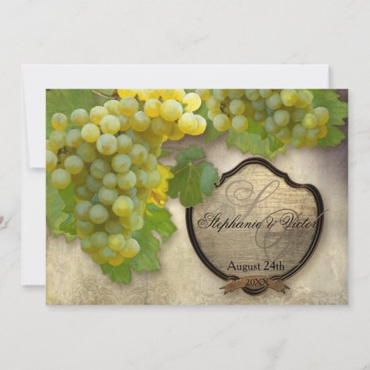 サマーかわいらしワインカントリー素朴ヴィンヤ結婚ード 招待状 (裏面)