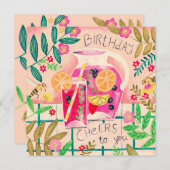 サマーのサンギリア 誕生日おめでとう 招待状 (正面/裏面)