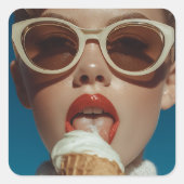 サマーはっきりしたアイスクリームスタイル スクエアシール (正面)