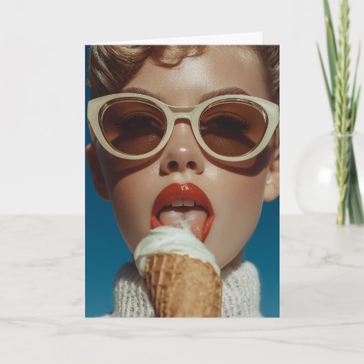 サマーはっきりしたアイスクリームスタイル 招待状 (正面)