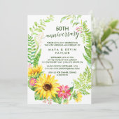 サマーひまわりリース 50周年結婚記念日 招待状 (スタンド正面)