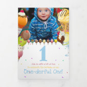 サマーアイスおもしろい写真パーティー 三つ折り招待状 (カバー)