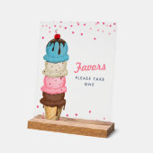 サマーアイスクリームウィビズブライダルシャワー アクリルサイン (傾斜)