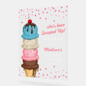 サマーアイスクリームウォーターモダンカラーブライダルシャワー アクリルサイン (傾斜)