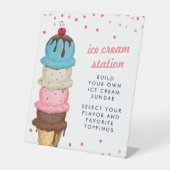 サマーアイスクリームウォーターモダンカラーブライダルシャワー 台座サイン (正面)