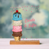 サマーアイスクリームカード&ギフトブライダルシャワー アクリルサイン (ニュートラル)