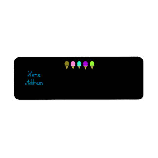 サマーアイスクリームコーン差出人住所ラベル ラベル