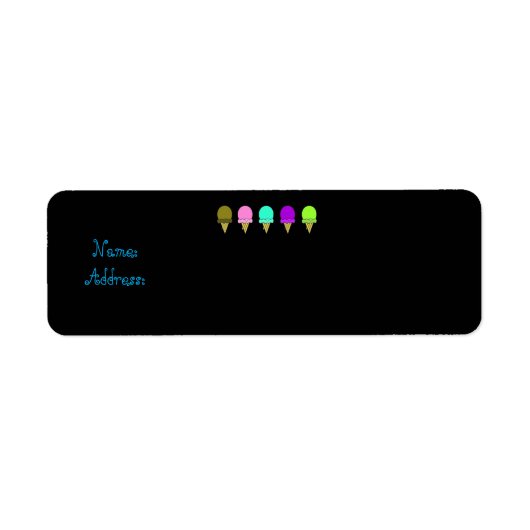 サマーアイスクリームコーン差出人住所ラベル ラベル (正面)