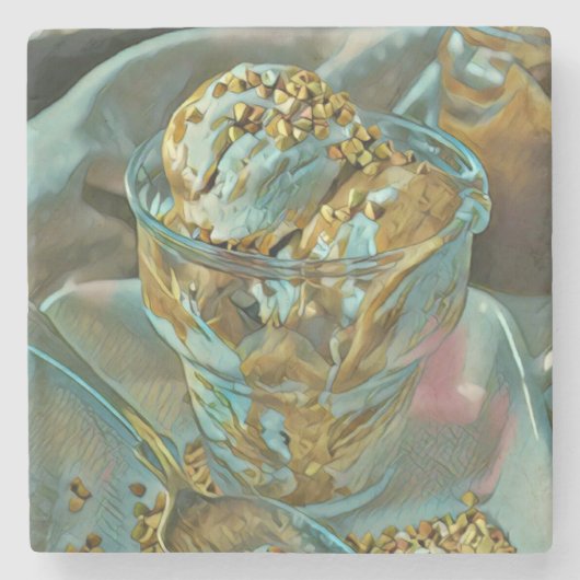 サマーアイスクリームコーン ストーンコースター (正面)