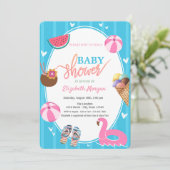 サマーアイスクリームスイカプールおもちゃ赤ちゃんシャワー 招待状 (スタンド正面)