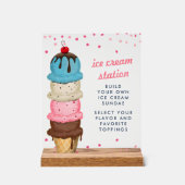 サマーアイスクリームステーションモダンブライダルシャワー アクリルサイン (正面)