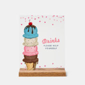 サマーアイスクリームドリンクブライダルシャワー アクリルサイン (正面)