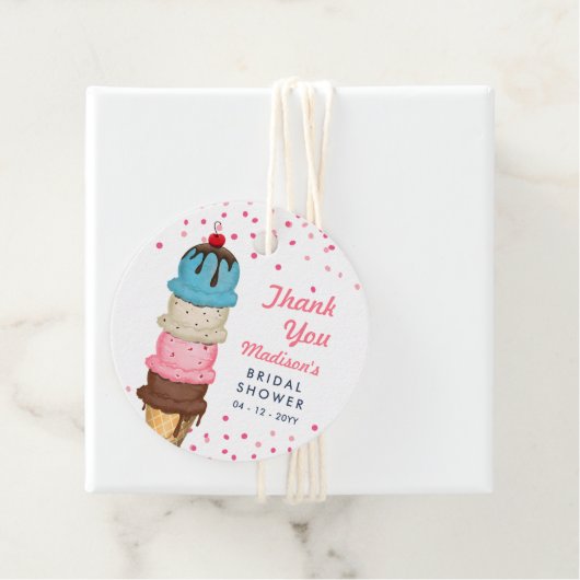 サマーアイスクリームモダンブライダルシャワーありがとう フェイバータグ (インサイチュ)