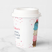 サマーアイスクリームモダンブライダルシャワーありがとう 紙コップ (右)