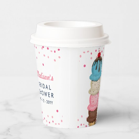 サマーアイスクリームモダンブライダルシャワーありがとう 紙コップ (右)