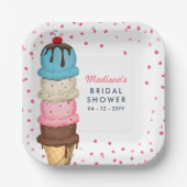 サマーアイスクリームモダンブライダルシャワー ペーパープレート (正面)