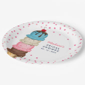 サマーアイスクリームモダンブライダルシャワー ペーパープレート (アングル)