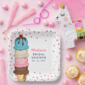 サマーアイスクリームモダンブライダルシャワー ペーパープレート (パーティー)