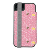 サマーアイスクリーム模様 INCIPIO iPhoneウォレットケース (フォリオ裏面)