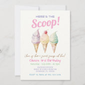 サマーアイスクリーム3rd誕生日招待状 招待状 (正面)