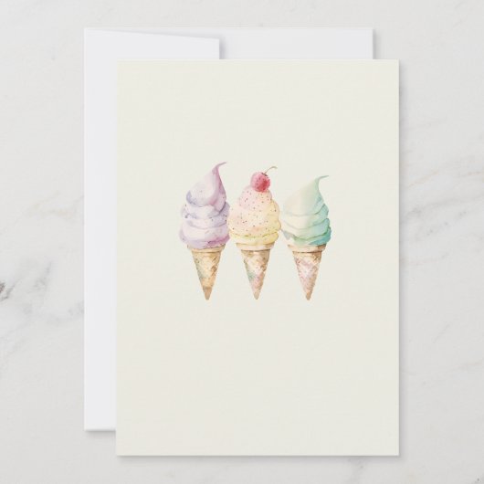 サマーアイスクリーム3rd誕生日招待状 招待状 (裏面)