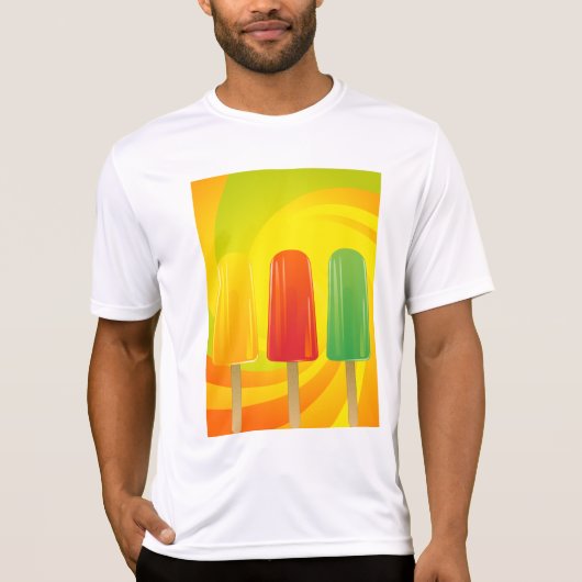 サマーアイスポップトリオのカラフルなアイスクリーム Tシャツ (正面)