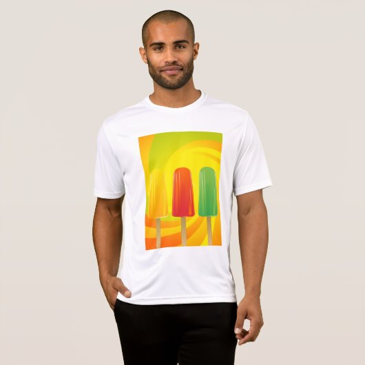 サマーアイスポップトリオのカラフルなアイスクリーム Tシャツ (正面フル)