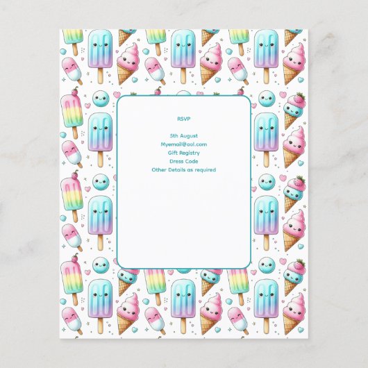 サマーアイスポップ・アートのポプシクルアイスクリーム誕生日キッズ (裏面)