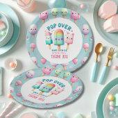 サマーアイスポップ・アートのポプシクルアイスクリーム誕生日キッズ ペーパープレート