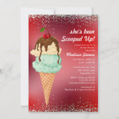 サマーアイスモダンクリームウォーターブライダルシャワーI 招待状 (正面)