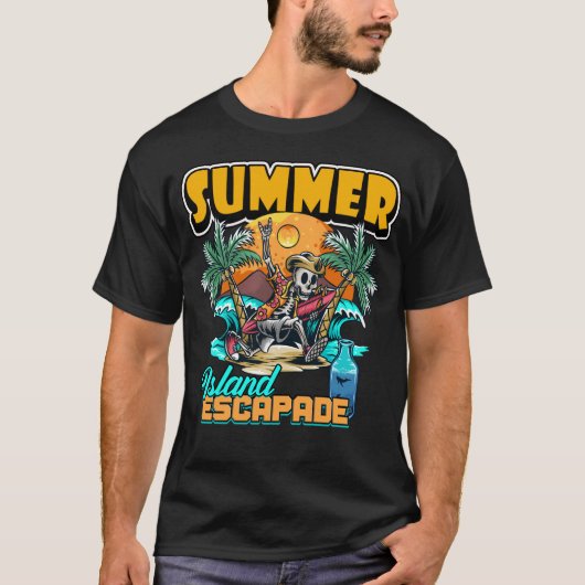 サマーアイランドエスケープードデザイン Tシャツ (正面)