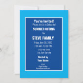 サマーアウトティングビーチサーフィンファミリーバケーション 招待状 (裏面)